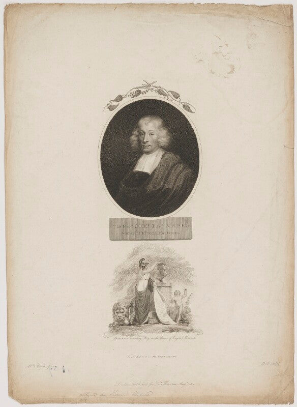 John ray with 'britannia crowning ray as the prince of english botanists' npg d39221