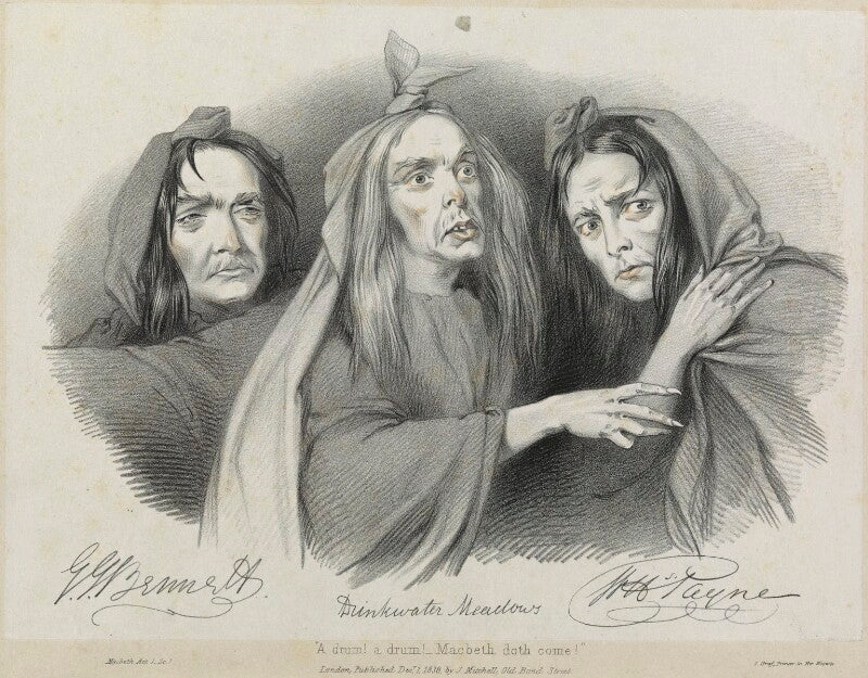Drinkwater meadows; john howard payne; george john bennett as the witches in 'macbeth' npg d22070