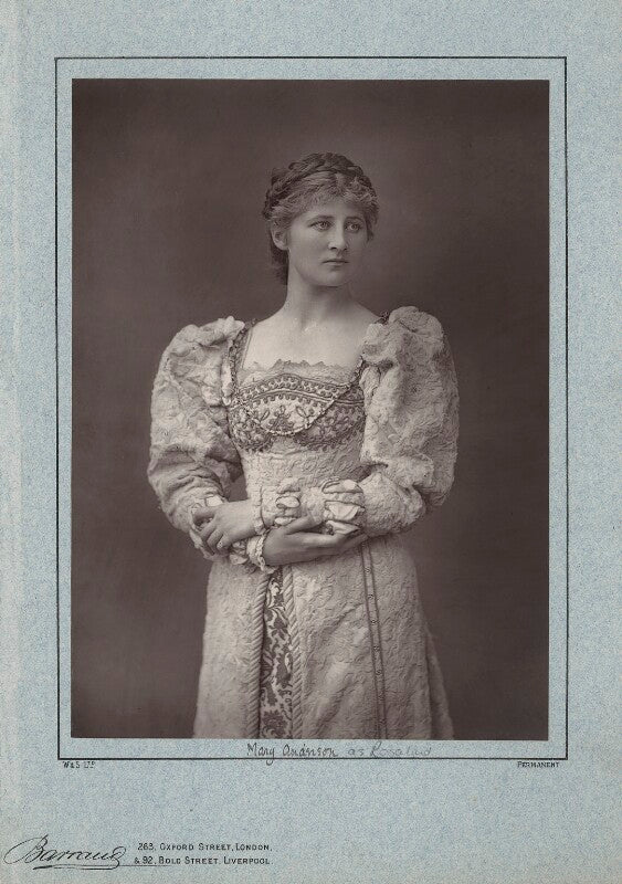 Mary anderson (mrs de navarro) as rosalind in 'as you like it' npg x81