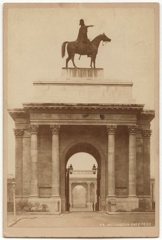 View of the wellington arch with the duke of wellington statue by matthew cotes wyatt npg x134826
