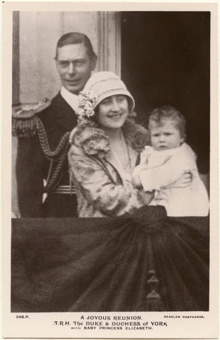 'A Joyous Reunion. T.R.H. The Duke & Duchess of York with Baby Princess Elizabeth' NPG x193259