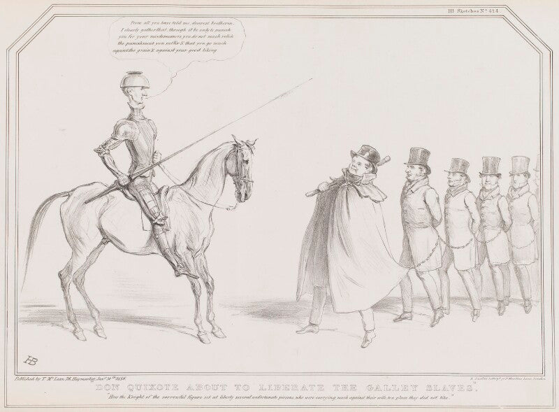 Don quixote about to liberate the galley slaves npg d41358