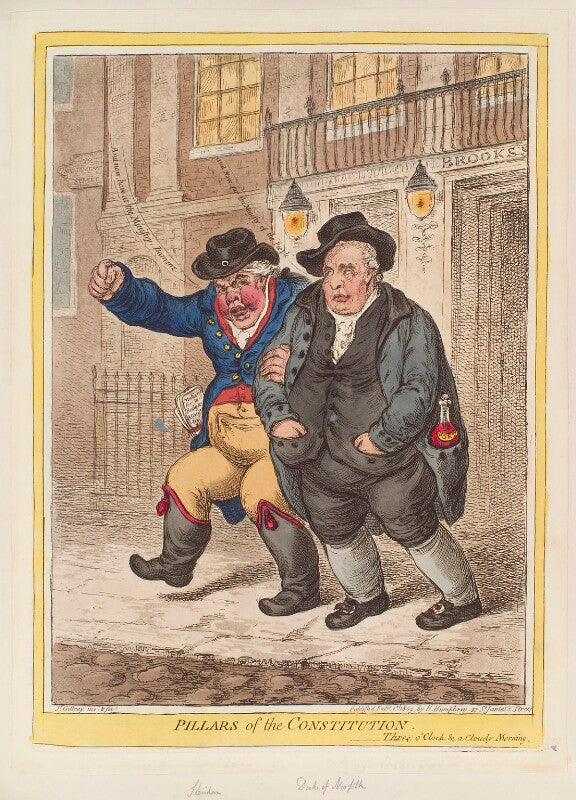 'pillars of the constitution' (richard brinsley sheridan; charles howard, 11th duke of norfolk) npg d12916