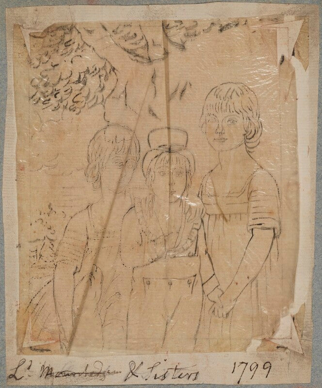 Emma sophia (née edgecumbe), countess brownlow, william richard edgcumbe, viscount valletort and lady caroline sophia edgcumbe npg d17571