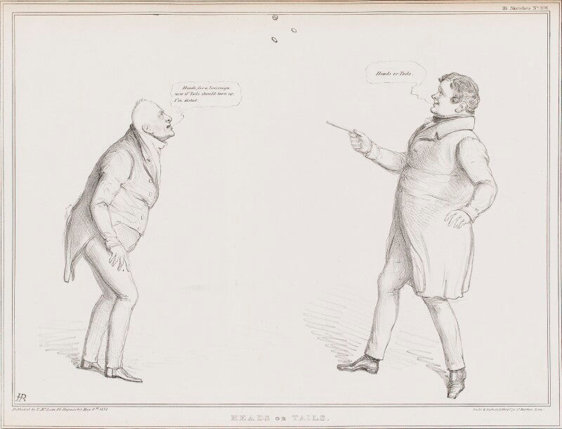 Heads or tails (king william iv; daniel o'connell) npg d41325
