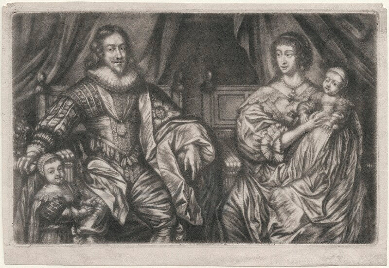 King charles i; henrietta maria; and their two eldest children, king charles ii and mary, princess royal and princess of orange npg d16422
