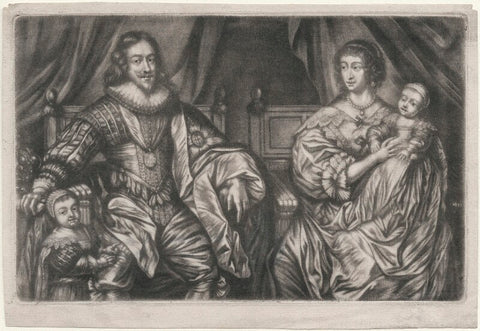 King Charles I; Henrietta Maria; and their two eldest children, King Charles II and Mary, Princess Royal and Princess of Orange NPG D16422
