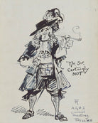 Comic sketch; 'No, Sir, Certainly NOT' (Unknown sitter) NPG D43232