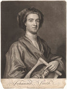 John Smith holding print by John Smith of Sir Godfrey Kneller, Bt NPG D9001