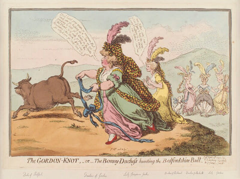 'The Gordon-knot, - or - the bonny-duchess hunting the Bedfordshire bull' NPG D12610