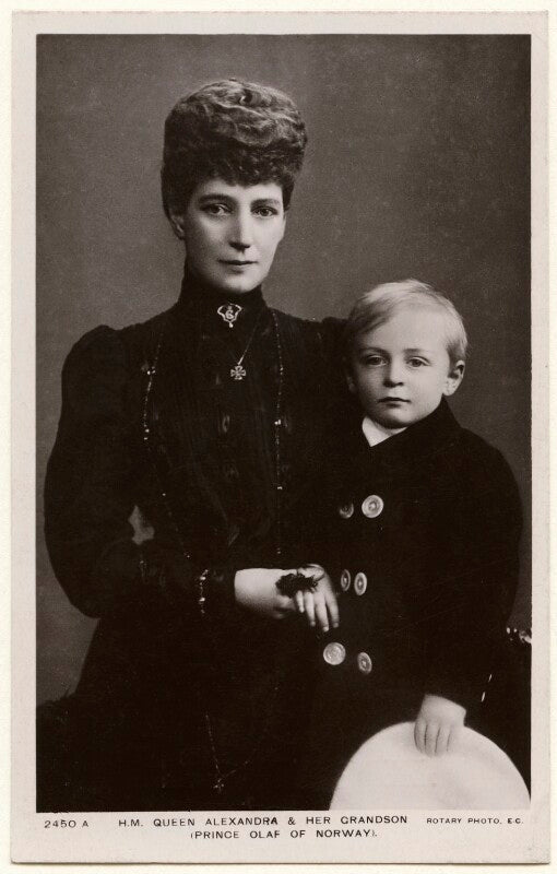 Queen alexandra; olav v, king of norway npg x136650
