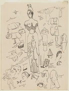 Probably costume designs for 'Turandot' NPG D3621