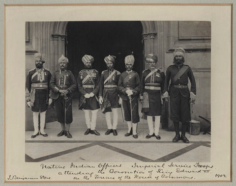 'Native Indian Officers, Imperial Service Troops, attending the Coronation of King Edward VII' NPG x125430