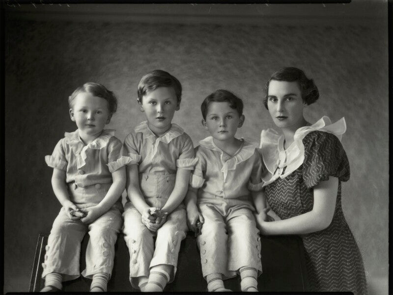 Hon. youla edithe harris (née littleton, later wellsley) with her children, colin andrew littleton harris, nigel john littleton harris and jeremy mark littleton harris npg x151280