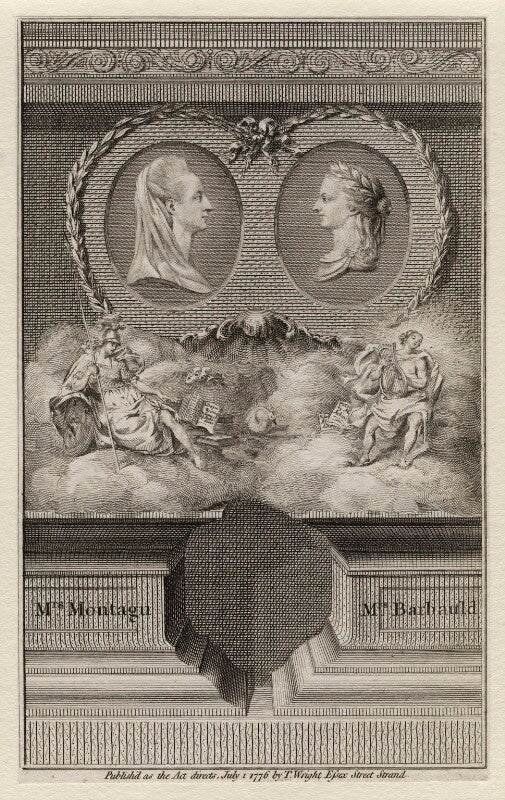 Elizabeth montagu (née robinson); anna letitia barbauld (née aikin) npg d4458