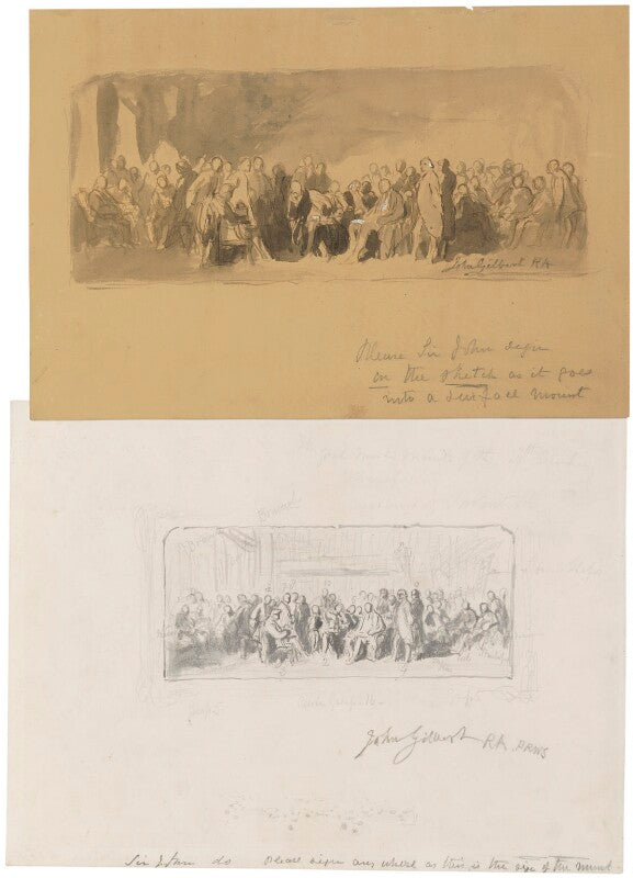 'two sketches for 'men of science living in 1807 8' npg 1383a