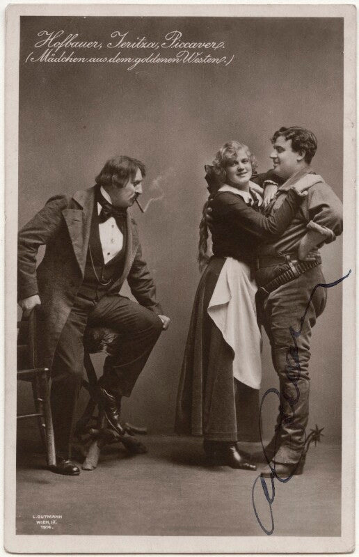 Rudolf hofbauer, maria jeritza and alfred piccaver in 'the girl of the golden west' npg x139743