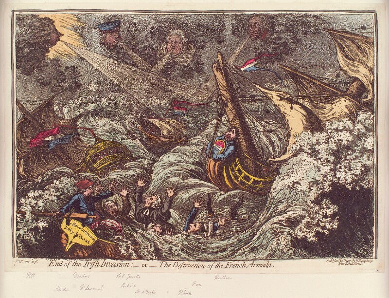 'end of the irish invasion;   or   the destruction of the french armada' npg d12592