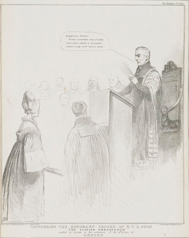 Conferring the honorary degree of d.c.l. upon the russian ambassador npg d41287