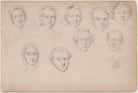 Mrs Ridgway; Morgan; Marshall; Captain Mill and five unknown sitters NPG D23313(66)