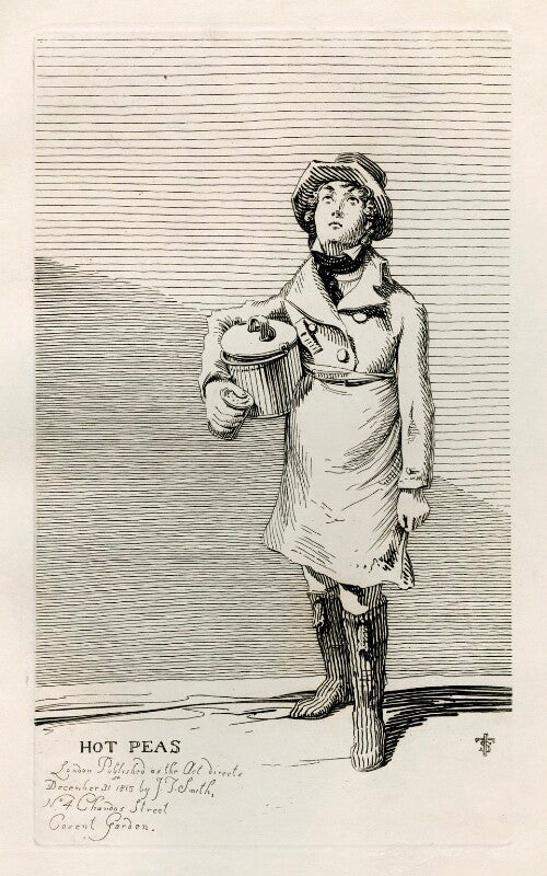 Unknown man selling peas ('hot peas') npg d40099
