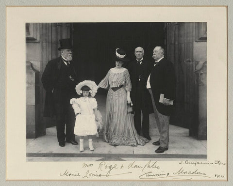 Sir John Henniker Heaton, 1st Bt; Marie Louise Rose; Mrs Rose; Sir John Throgmorton Middlemore, 1st Bt; John Cumming Macdona NPG x135322