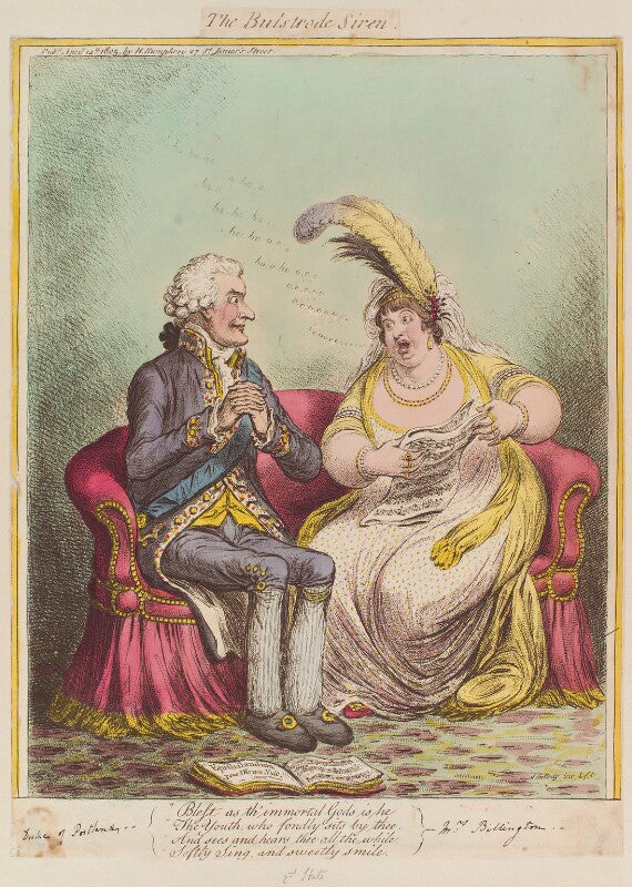 'the bulstrode siren' (william henry cavendish bentinck, 3rd duke of portland; elizabeth billington (née weichsel)) npg d12806