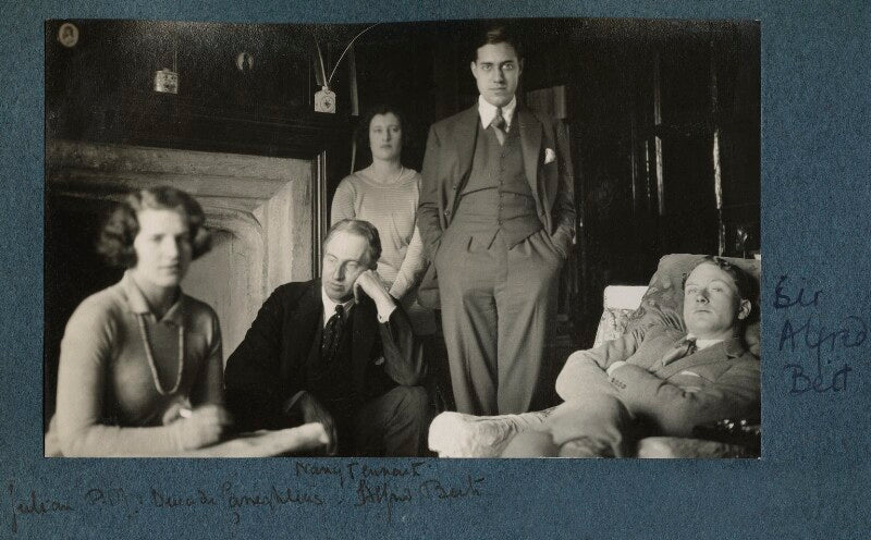 Julian and philip morrell with friends at garsington npg ax142780