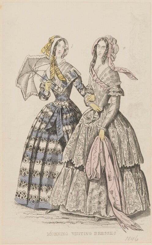 'morning visiting dresses', july 1845 npg d47949