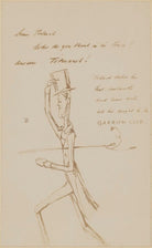 Letter to Mr Pollock - from Thackeray including a caricature of him NPG D9577