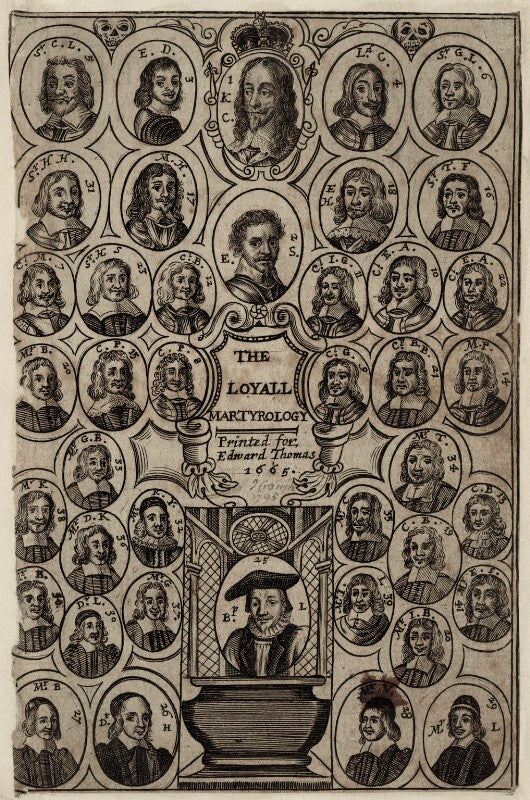 The Frontispiece to Winstanley's ''Loyall Martyrology'', 1665 NPG D26783