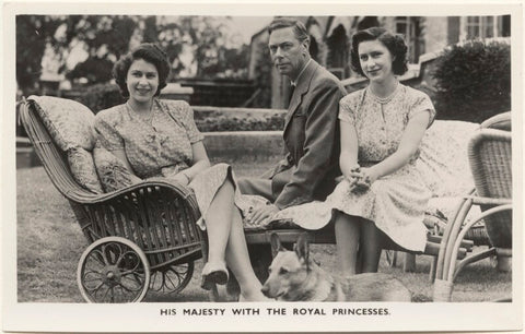 'His Majesty with the Royal Princesses' (Queen Elizabeth II; King George VI; Princess Margaret) NPG x193082