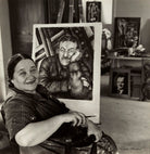 Nadia Khodossevitch-Léger with her portrait of Fernand Léger NPG x132777