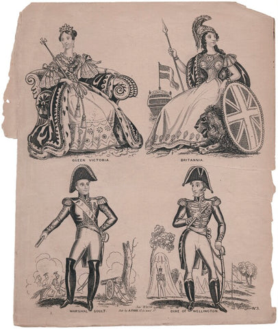 Queen Victoria; Britannia; Nicolas Jean-de-Dieu Soult; Arthur Wellesley, 1st Duke of Wellington NPG D47434