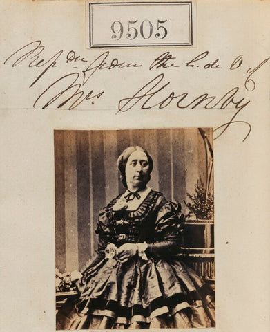 Mrs Hornby ('Reproduction from carte-de-visite of Mrs Hornby') NPG Ax59313
