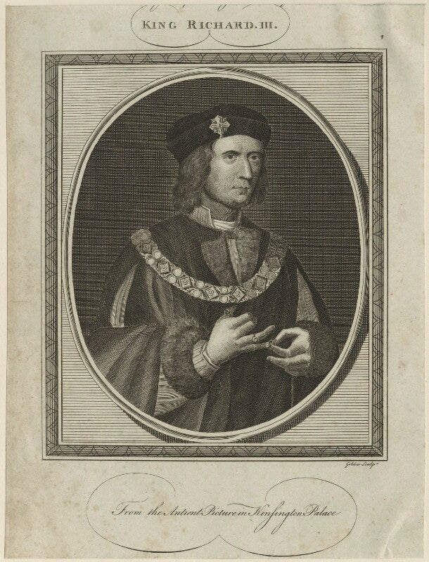 Portrait du roi Richard III peint à la main en vitrail, attrape