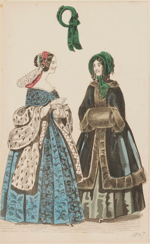 Evening dress and public promenade dress, January 1847 NPG D47964