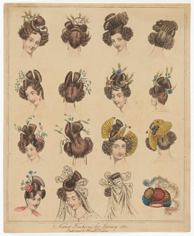 'Newest Fashions for January 1831. Fashionable Head Dresses' NPG D47655