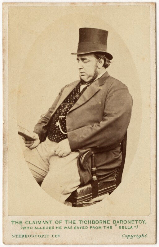 'the claimant of the tichborne baronetcy (who alleges he was saved from the 'bella')' (arthur orton) npg x127025