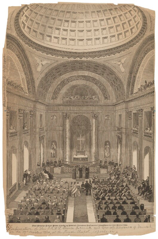 The confirmation of prince frederick and princess alexandra at the royal chapel, copenhagen on 19th october 1860 npg d45797
