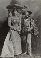 Queen Mary when Duchess of York as a Lady of the Court of Marguerite de Valois and King George V when Duke of York as George Clifford, Earl of Cumberland NPG Ax26484