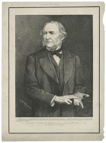 William Ewart Gladstone ('Mr. Gladstone speaking on the Transvaal difficulty, March 16, 1883') NPG D34526