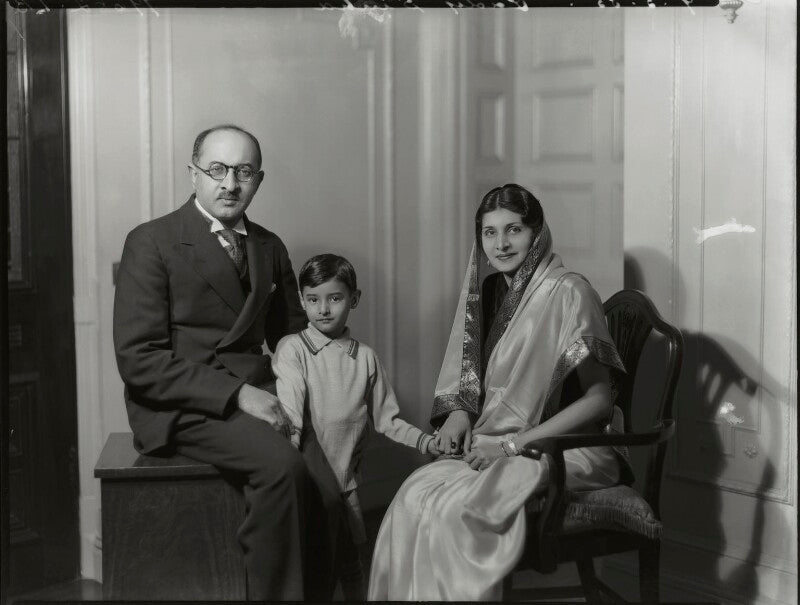 Aroon kumar sinha, 2nd baron sinha of raipur; nirpuama sinha, lady sinha of raipur with their son anindo kumar sinha npg x151422