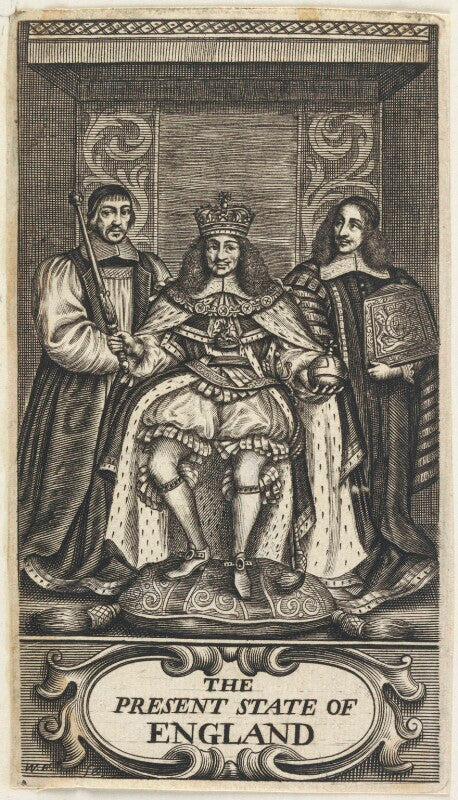 King charles ii; gilbert sheldon; sir orlando bridgeman, 1st bt npg d22690
