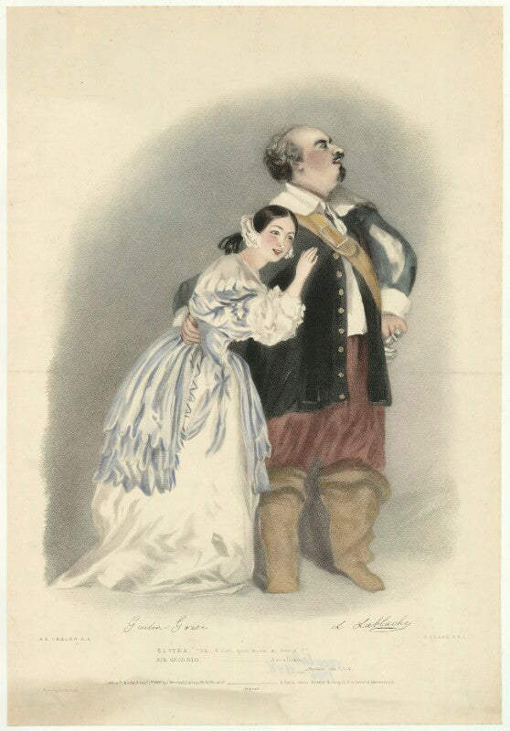 Giulia grisi as elvira; luigi lablache as sir georgio in bellini's 'i puritani' npg d37126