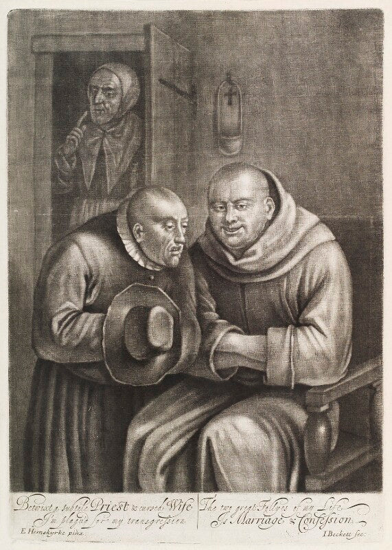 Man confessing to a monk npg d11758