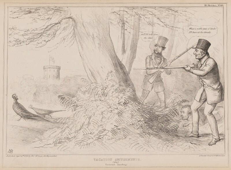Vacation amusements. (no.1.) pheasant shooting! npg d41585