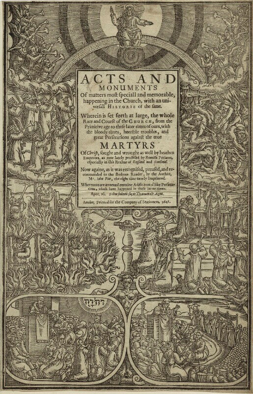 Title page to john fox's 'actes and monuments', 1641 npg d25281