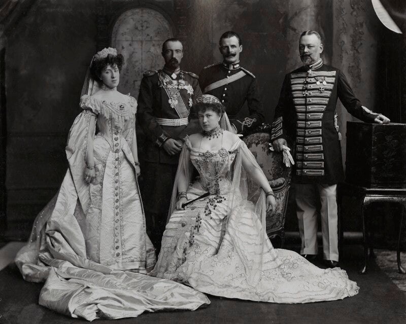 Sophia nicholaievna, countess de torby and michael mikhailovich, grand duke of russia with four unknown sitters npg ax36423