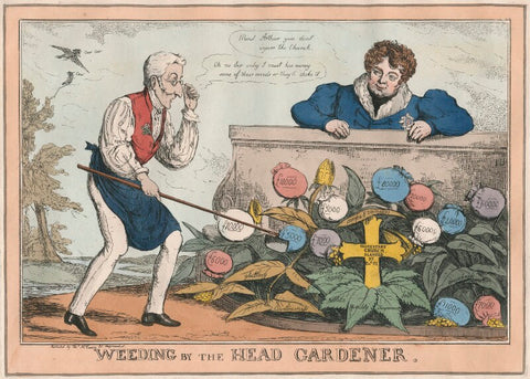 'Weeding by the Head Gardener' (Arthur Wellesley, 1st Duke of Wellington; King George IV) NPG D48773